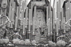 Salida de la Virgen a la Parroquia de la Palma, en el Paso del Cristo. 1 de Noviembre de 1975